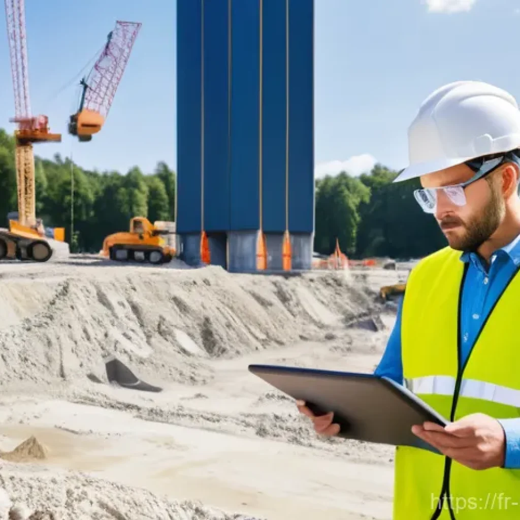 건설현장 안전관리자의 업무 사례 - **Prompt 1: Vigilant Safety Manager on a Modern Construction Site**
    "A highly detailed, realisti...