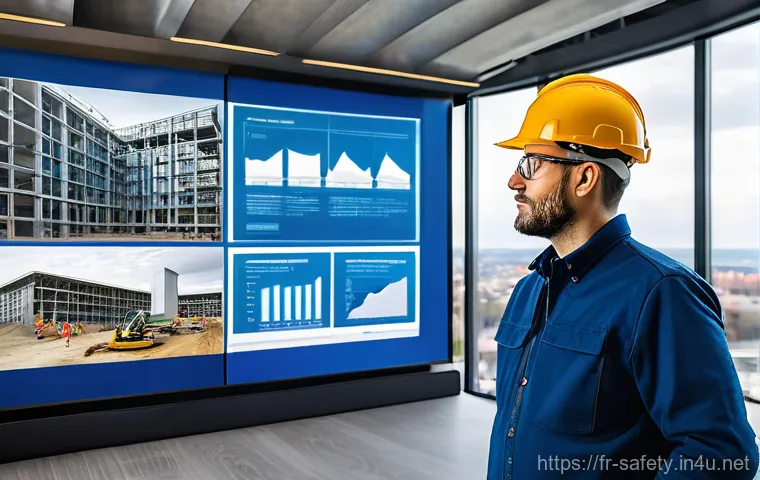 건설현장 안전관리자의 업무 사례 - **Prompt 2: Engaging Safety Briefing on Site**
    "A warm and engaging scene depicting a constructi...