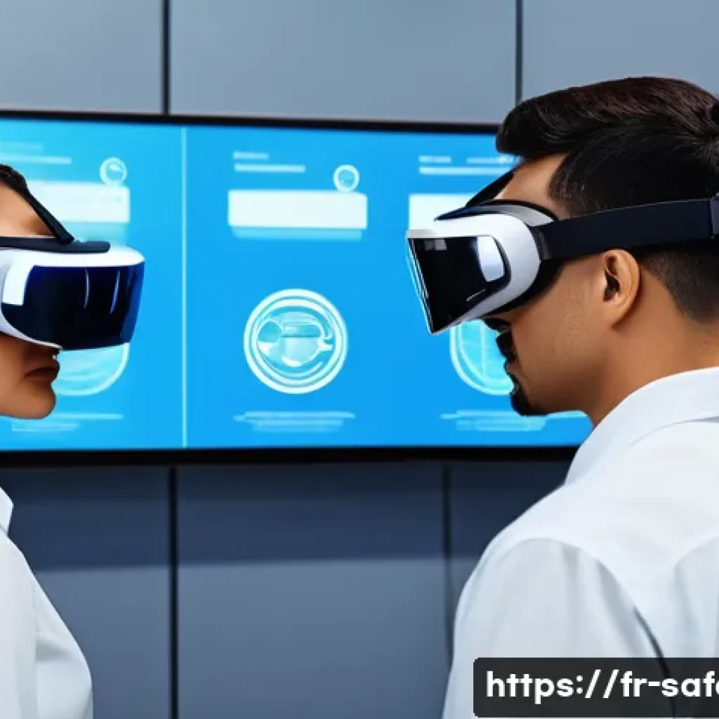 안전관리 관련 실무교육 추천 - **Prompt: Futuristic Safety Training Hub**
    A diverse group of young to middle-aged professionals...