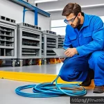 Home 19 실무 중심의 안전관리 실습 방법 - A modern French industrial workspace showing diverse employees actively performing a daily visual sa...