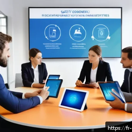 Home 17 산업안전보건법 주요 변경사항 - A modern French office environment showing diverse employees actively participating in a dynamic wor...